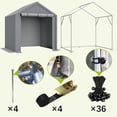thumbnail image 2 of 6x6 FT Multi-Use Storage Shed Tent - Waterproof UV Protected Carport Canopy for Bikes, Garden Tools & Vehicles - Heavy Duty Outdoor Shelter with Silver Coated Fabric Cover, 2 of 8
