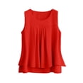 thumbnail image 3 of yillto Women Plus Size Dressy Tank Sleeveless Office Tops Casual Business Work Crewneck Pleated Shirts, 3 of 7