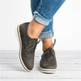 thumbnail image 2 of asdoklhq Womens Casual Shoes,Women Winter Lace Up Flock Casual Ankle Fretwork Heels Women's Casual Shoes, 2 of 8
