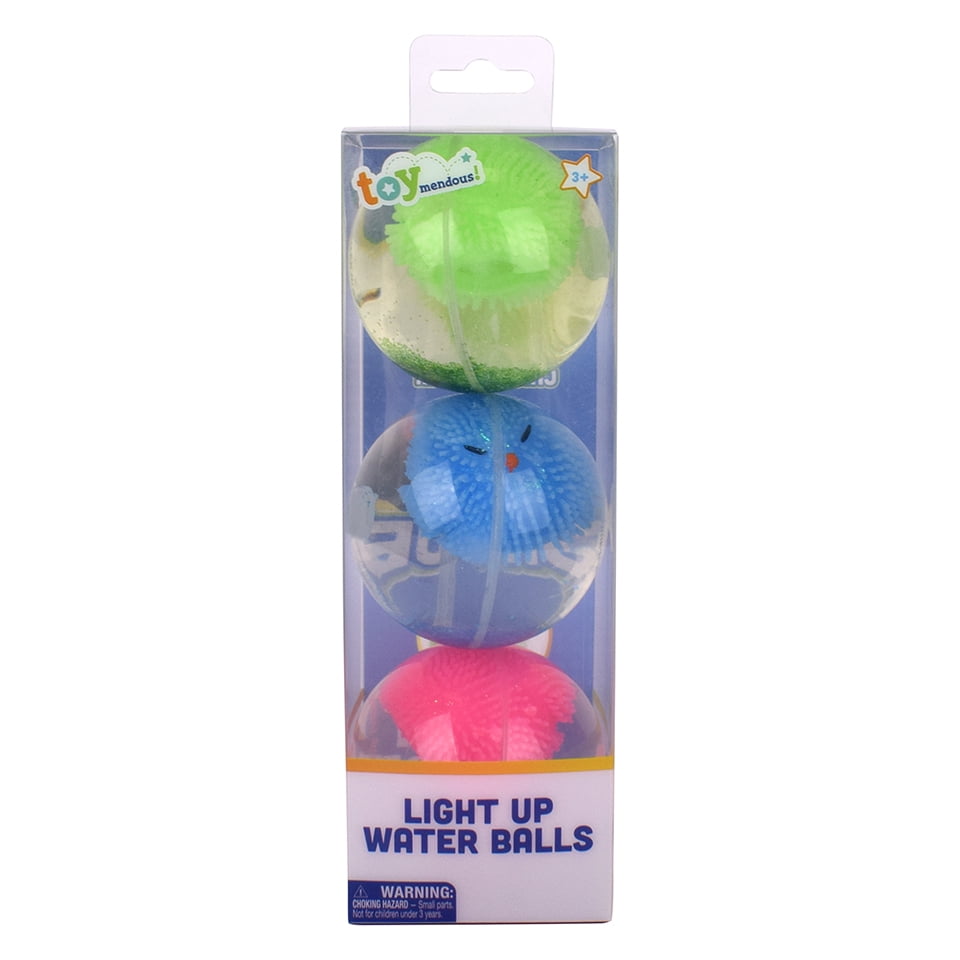 Toymendous Light up Water Balls, 3 pack Bounce Balls, Collectible Toy for Children Ages 3+
