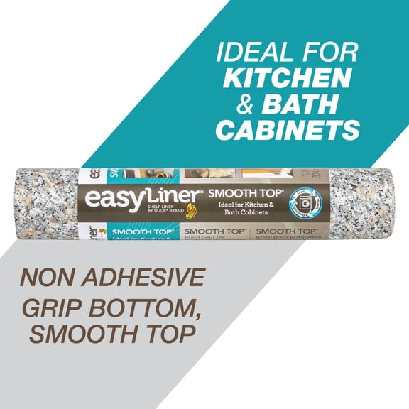 EasyLiner Smooth Top Shelf Liner, Gray Granite, Multiple Sizes