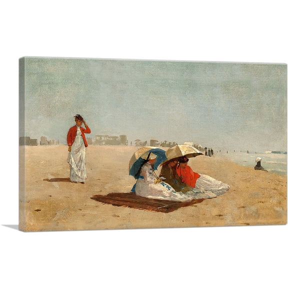 ARTCANVAS East Hampton Beach - Long Island 1874 Canvas Art Print by Winslow Homer - Size: 40" x 26" (1.50" Deep)
