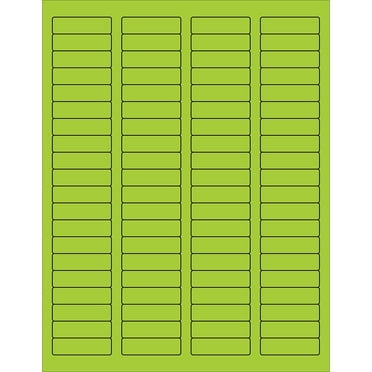 Box Partners LL170GN 1.75 x 0.5 in. Fluorescent Green Rectangle Laser Labels - Pack of 8000