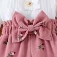 thumbnail image 6 of Tfken Girls Child Toddler Outfit Sets Comfy Soft Holiday Daily 3 Piece Floral Print Girls Romper With Pants Set Headband Fashion Children Trendy Outfit Size 6-9 Months, 6 of 6