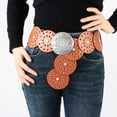 thumbnail image 7 of Zhengup Hollow Disc Belt Western Style Exaggerated Cowboy Wide Disc Belt Metal Buckle Vintage Soft Belt for Women, 7 of 7