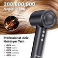 thumbnail image 5 of Sentryse High Speed Ionic Hair Dryer, 110,000 RPM Fast Drying Blow Dryer with Magnetic Nozzle, Low Noise, Intelligent Heat Control, 5 of 10
