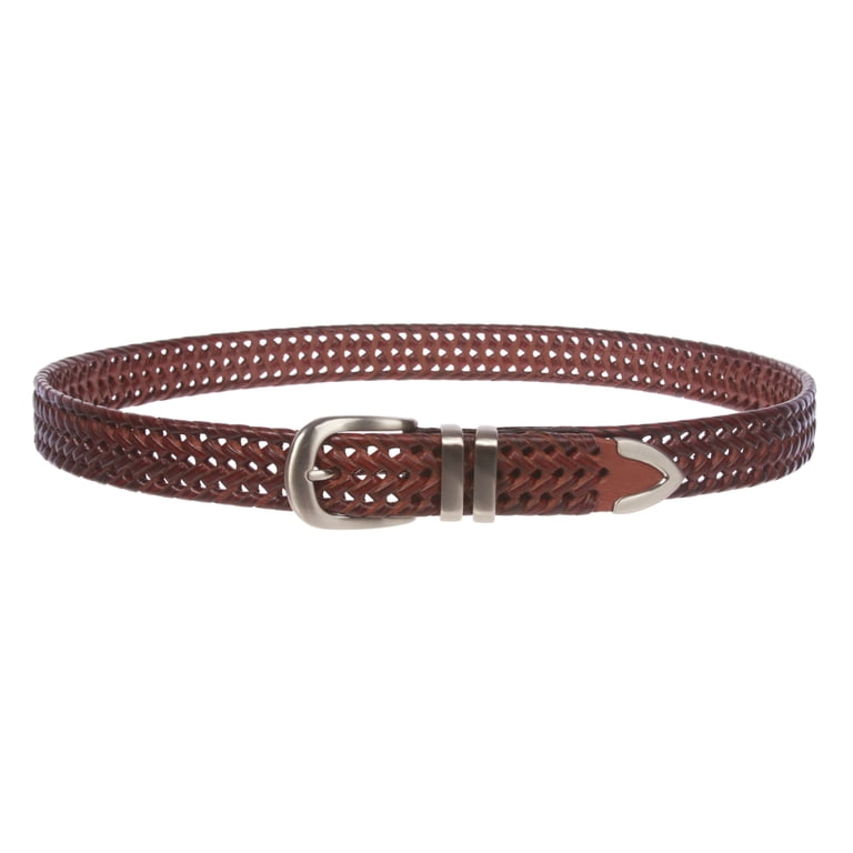 Men's 1 1/8 Inch (30 mm) Braided Leather Dress Lacing Belt - Walmart.com