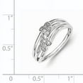 thumbnail image 3 of Sterling Silver Rhodium Plated Diamond Two Heart Ring QR6414, 3 of 4