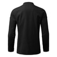 thumbnail image 5 of Yoodem Mens Shirts Men's T-shirts Men's Casual Solid Color Top Shirt Stand Collar Blouse Roll Up Sleeve Long Sleeve Fashion Top T Shirt Shirts for Men Black 4XL, 5 of 7