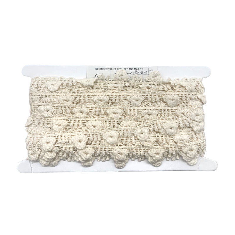 Belagio 3/4" Wide x 10 Yards, Cotton Lace Trim, 1 Bolt, Natural