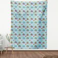 thumbnail image 4 of Ambesonne Snail Fabric by the Yard Upholstery, Sun and Flower Symbol Art, 1 Yard, Pale Blue Multicolor, 4 of 5