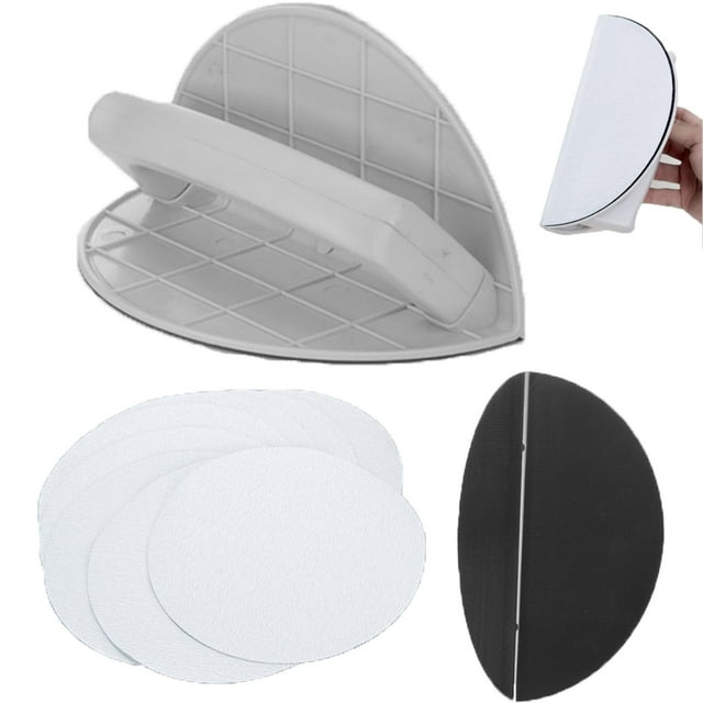 Meiiso A Multifunctional Semi-Circular Sandpaper Tool + 10 Sheets of Sharp White Sand 320 Mesh Chain Grinder, Multifunctional Semi Circular Angle Sanding Sandpaper Tool Self Adhesive Handheld Detail