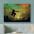 thumbnail image 2 of Aaheei Skateboard Canvas Wall Art - Staters Playing on Rustic Grunge Background - Modern Home Art | Ready to Hang, 2 of 3