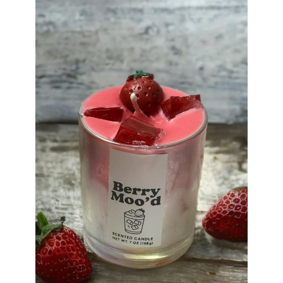 Strawberry Iced Latte Soy Wax Candle 8 oz