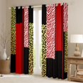 thumbnail image 2 of Homewish Modern Geometric Black Out Curtains,Gold Cheetah Print Curtains Pack of 2 (42x63 Each),Red Zebra Stripes Bedroom Curtains For Adults,Microfiber Bedroom Decor, 2 of 6