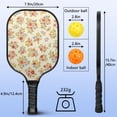 thumbnail image 3 of Pickleball Paddles Set,Pioneer Flower Floral Print Pattern Fiberglass Surface Pickleball Racket Set with 2 Indoor Outdoor Pickleball Balls and Pickleball Bag,Pickle-ball Equipment, 3 of 6