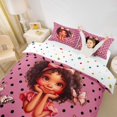 thumbnail image 2 of Castle Fairy Cute Black Girl Bedding,Polka Dot Butterfly Duvet Cover Full,Pink,1 Duvet Cover and 2 Pillowcases, 2 of 6