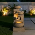 thumbnail image 2 of Fountain Resin Contemporary Waterfall Design With Stone Effect & LED Glow, 2 of 7