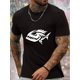 thumbnail image 1 of Menacing Fish Cartoon Print, Men's Casual Summer T-Shirt - Comfortable Knit, Crew Neck, Short Sleeve, Machine Washable, 1 of 5