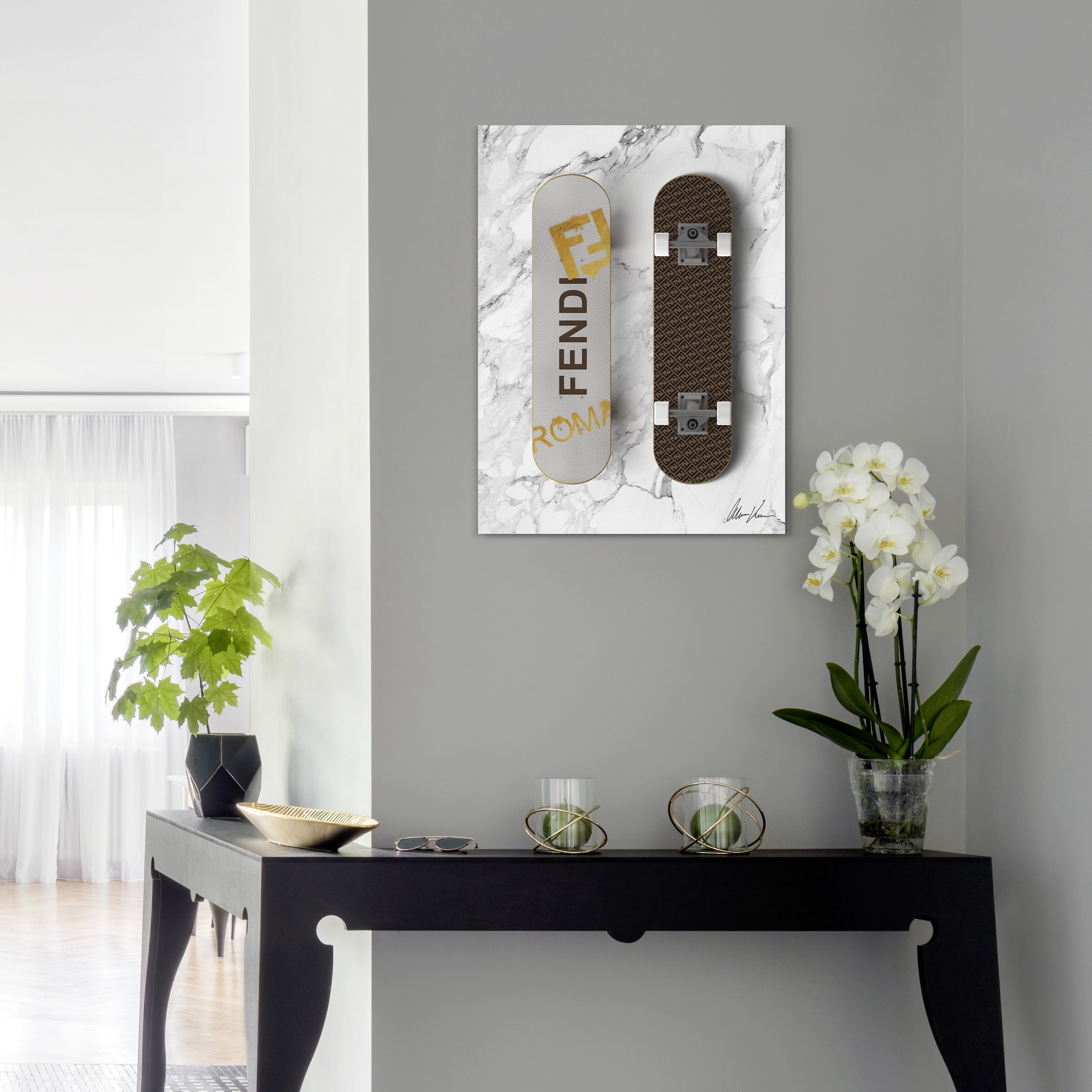 F Wheels Frameless Free Floating Tempered Glass Panel Graphic Wall Art , 18" x 24"