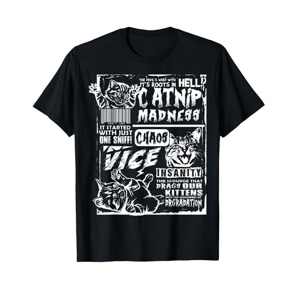 Funny Catnip Madness T-Shirt for Cat Lovers - Perfect Gift for Cat Dads and Cat Moms