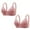 11-Pink, variant on YWDJ Bras for Women Plus Size 2 Pack Back Closures Comfy Bras No Wire Lounge Bras Adjustable Straps Half Cup Push up Wrap Comfortable Bras Padded Comfort Bras Solid Bras Pink M