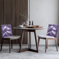 thumbnail image 4 of Xoenoiee Purple Marble Print Chair Back Covers for Dining Chairs Anti-Wrinkle Seat Protector Removable Chair Slipcover for Kitchen/Banquet/Party, 20 x 19 Inch, 1 Pack, 4 of 7
