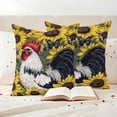 thumbnail image 3 of Sunflower Rooster Pillow Covers 2 Pack Farmhouse Animal Rustic Butterfly Floral Country Pillowcase Waterproof Outdoor Throw Pillow Cover for Patio Garden Square Cushion 18”x18”, 3 of 9