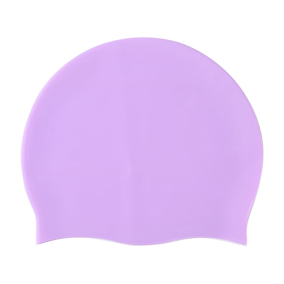 TELOLY Swim Cap for Women and Kids, Silicone Swim Cap for Long and Thick Hair, Waterproof, Purple, One Size