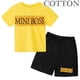 thumbnail image 3 of Conjunto de 2 piezas para bebés recién nacidos, niños y niñas de 2 a 14 años, camiseta de manga corta con estampado de letras informal de verano y pantalones cortos, atuendo deportivo, 3 of 5
