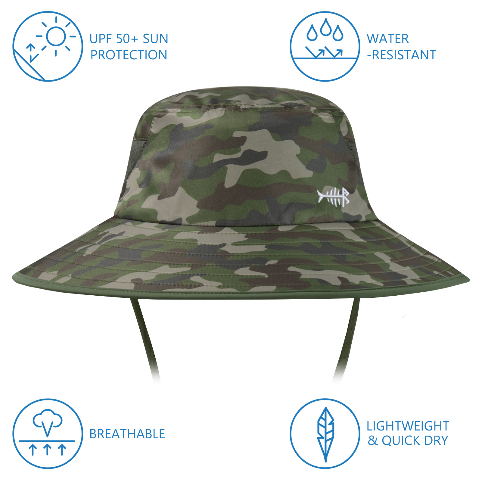 Men’s UPF 50+ Sun Hat with Face Cover & Neck Flap FH09