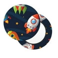 thumbnail image 2 of Naloa Spaceships and Stars Round Bar Stool Cushion Cover 12-14 inch, Fits Kitchen, Office, Restaurant Chairs - 14 inch, 2 of 7