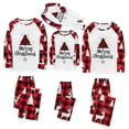 thumbnail image 4 of Drie Matching Christmas Pajamas for Family Long Sleeve Xmas Tree Print Tops Plaid Pants Set, 4 of 9