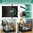 thumbnail image 4 of Large 2 Tier Dish Drying Rack with Drainboard, Rustproof Stainless Steel Kitchen Dish Drainer Set with Utensil/Cup/Cutting Board Holder, Space Saving Countertop Organizer, Black, 4 of 6