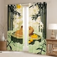 thumbnail image 2 of Erosebridal Cartoon Capybara Black Out Curtains for Kids, Green Tree Leaf Curtains Pack of 2 (42x63 Each), 2 of 6