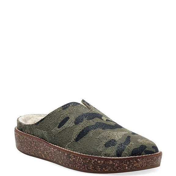Lucky Brand TAMALA 2 Camoflauge Comfortable House Slipper Fur Lined Mule Scuff (9, CAMO)
