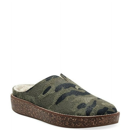 Lucky Brand TAMALA 2 Camoflauge Comfortable House Slipper Fur Lined Mule Scuff (6.5, CAMO)