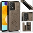 thumbnail image 2 of Phone Case for Samsung Galaxy A53 5G 2022 with Tempered Glass Screen Protector Card Holder Wallet Cover Stand Flip Leather Cell Accessories Gaxaly A53 G5 Galaxies 53A SM A536U Cases Women Men Gray, 2 of 14