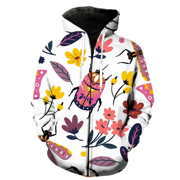 Sudadera con capucha y cremallera para hombre, diseño de mariposa de dibujos animados, ropa de calle, camisetas de hip hop para adolescentes, manga larga, gran oferta 2024, Harajuku, moda divertida y