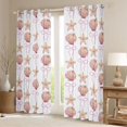 thumbnail image 2 of Manfei Grid Seashell Bow Blackout Curtains,Starfish Summer Window Curtains Pack of 2 (38x45 Each), 2 of 6