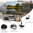 thumbnail image 3 of Floating TV Stand with Power Outlet, 47 Inch Wall Mounted Entertainment Center with 3-Tier Shelves & USB Charging, Modern Media Console for Living Room, Black, 3 of 7