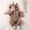 Khaki, variant on Eltusu Girls Fleece Bodysuit with Hood, Comfort Long Sleeve Zip up Warm Winter Romper Purple Size 3-6 Months