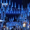thumbnail image 3 of Luces de lluvia tipo meteorito para exteriores Adecorty, 24 tubos, 576 LED, color azul, 3 of 8