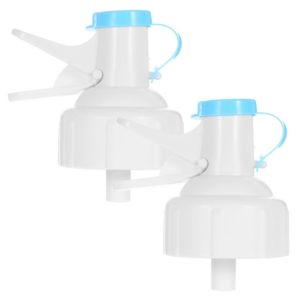 Dispensador de agua de 2 piezas, botella reutilizable, tapa para jarra de agua, dispensador de agua con palanca (rosca de tornillo)