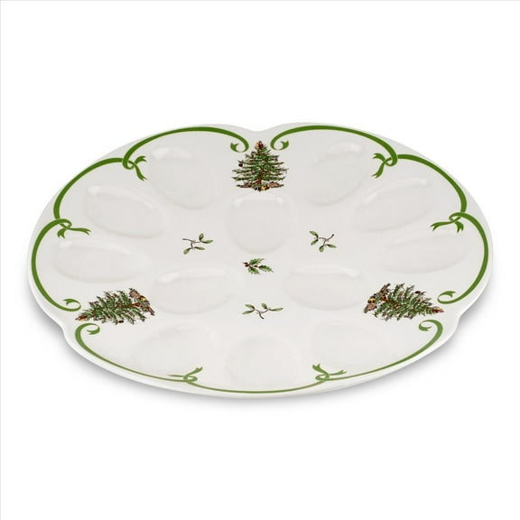 Spode Christmas Tree Devilled Egg Dish
