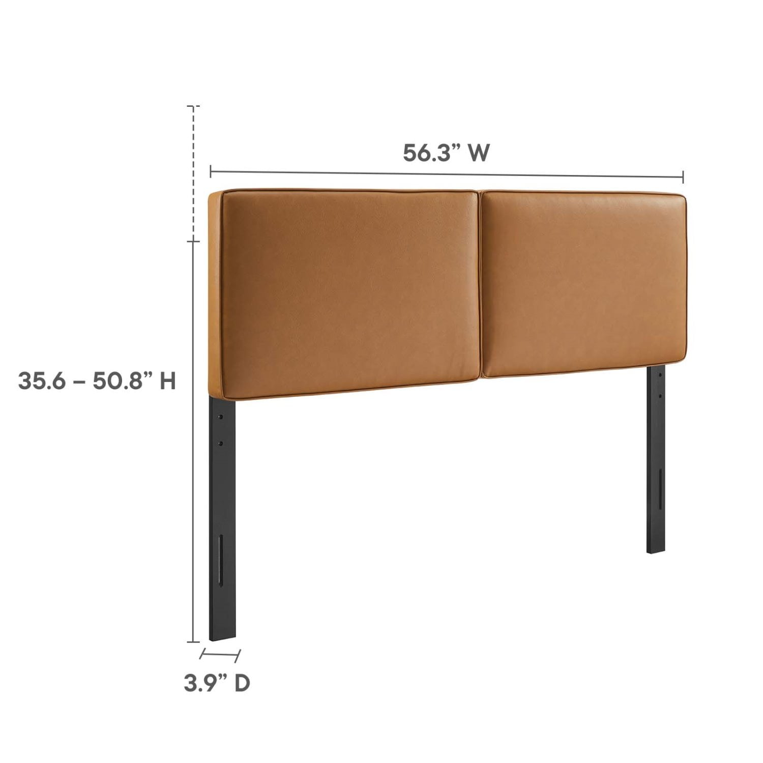 Headboard, Full Size, Tan, Vegan Leather, French Bedroom, Modern Contemporary HB36839
