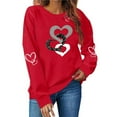 thumbnail image 1 of Xuyuer Valentines Day Shirts Women Valentine Crewneck Sweatshirts Love Heart Sweatshirt Valentine's Long Sleeve Tops Printed Sweatshirt Casual Loose Vintage Graphic Pullover Tops, 1 of 7