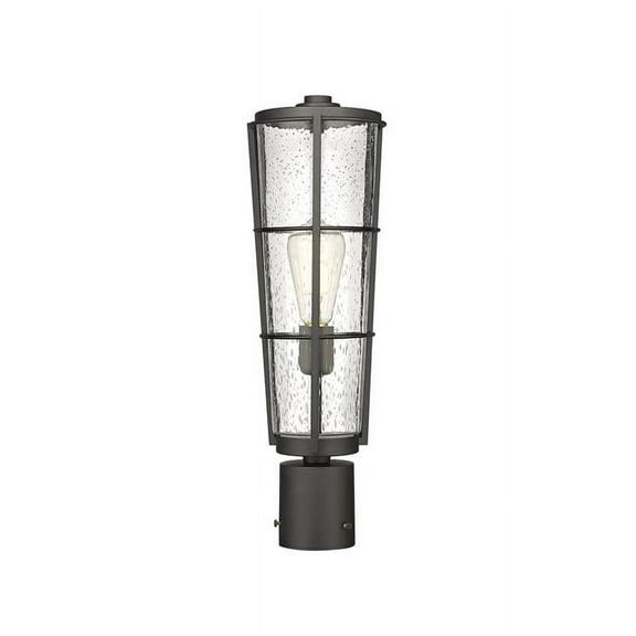 Z Lite 591PHB-BK 20 in. Helix 1 Light Outdoor Post Mount Fixture, Black