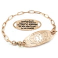 thumbnail image 1 of MedicEngraved Rose Gold Stainless Steel Custom Medical Alert Bracelet - 4mm Paperclip Link, 1 of 7