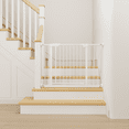 thumbnail image 2 of White Pressure Mounted Baby & Pet Gate 29.5"-45.3" Wide with Wall Protector, No Drill Walk Through Safety Gate for Doorways & Stairs, 2 of 8